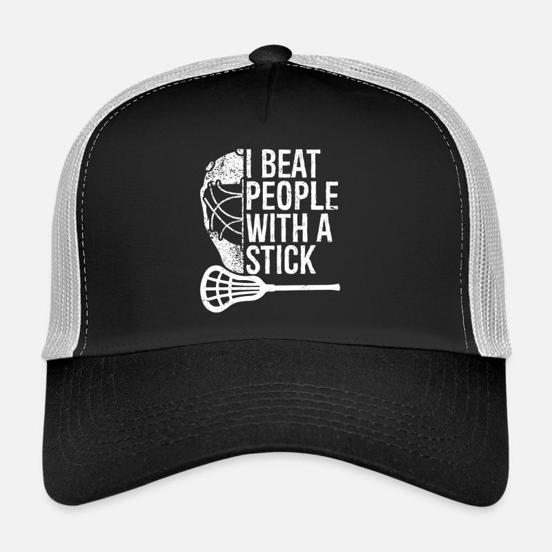 Lacrosse Lax Player Beat People with A Stick Trucker Cap