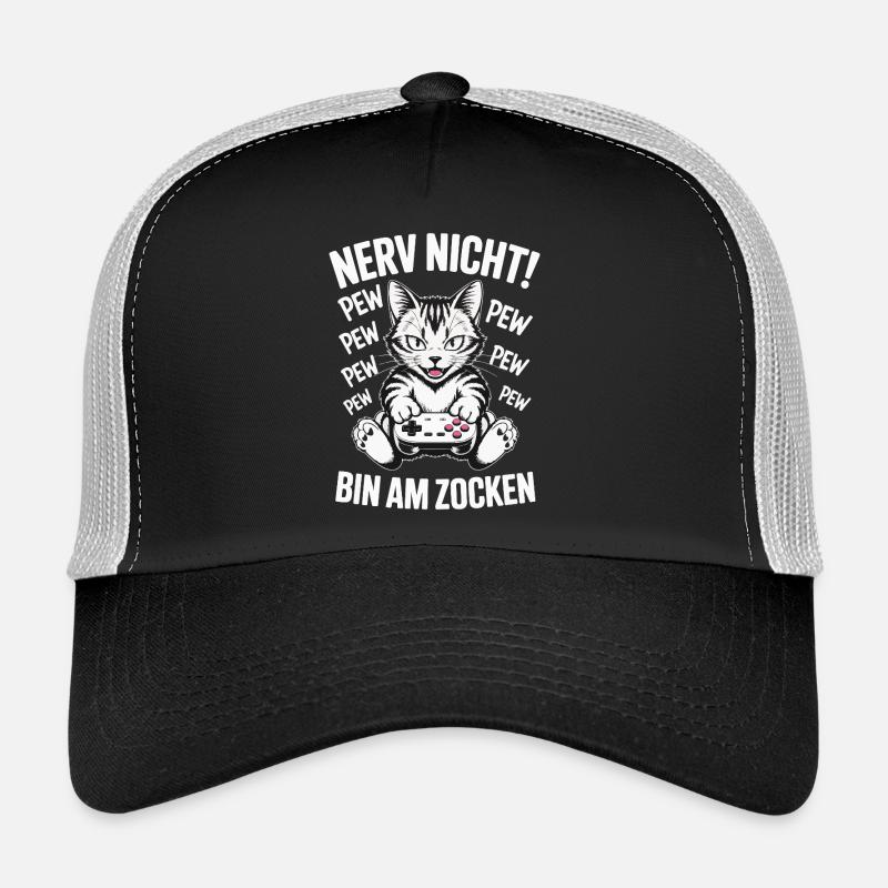 Courage Not I Gaming Cat Design Casquette trucker 