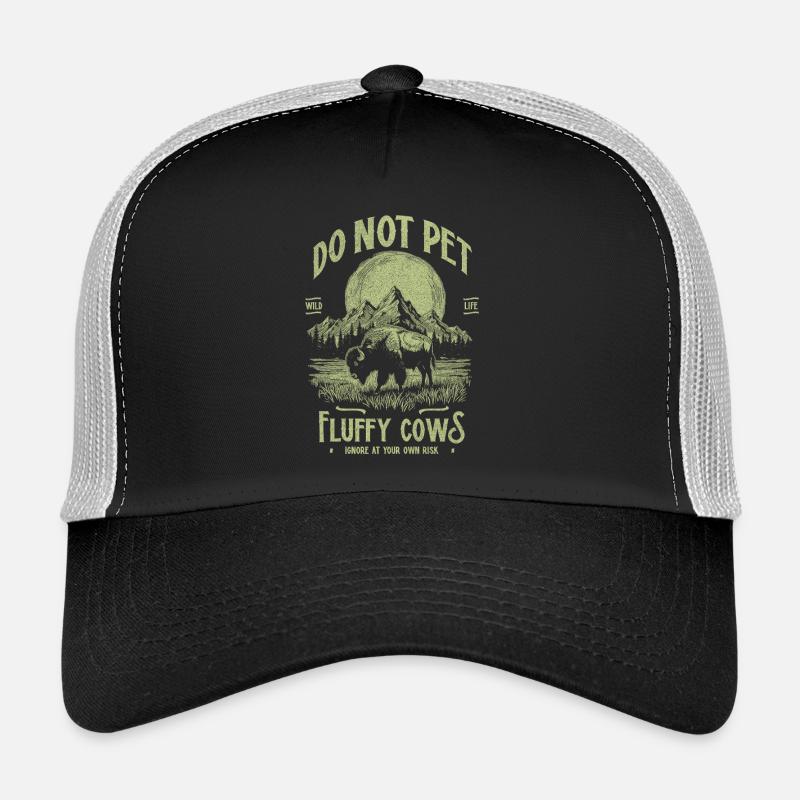 Les bisons vintage ne caressent pas les vaches duveteuses Bizons drôles Casquette trucker 
