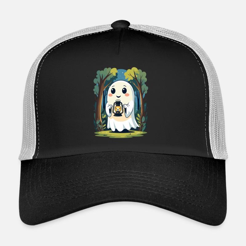 Laternengeist im nächtlichen Wald Trucker Cap
