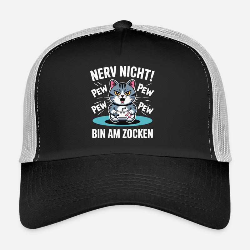 Courage Not I Gaming Cat Design Casquette trucker 