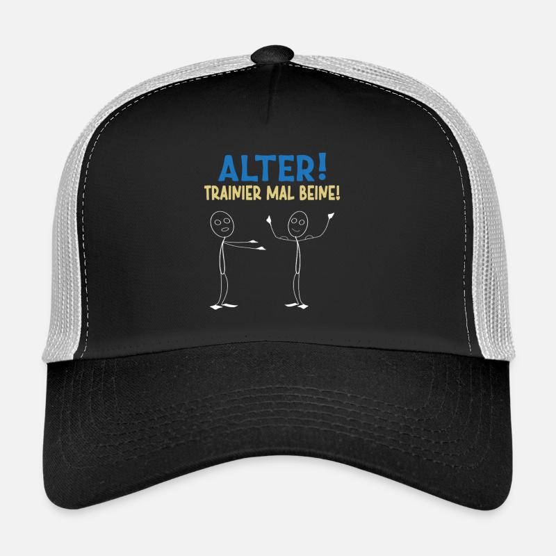 Stick Figure OLD TRAINER TIMES LEGS Funny Trucker Cap