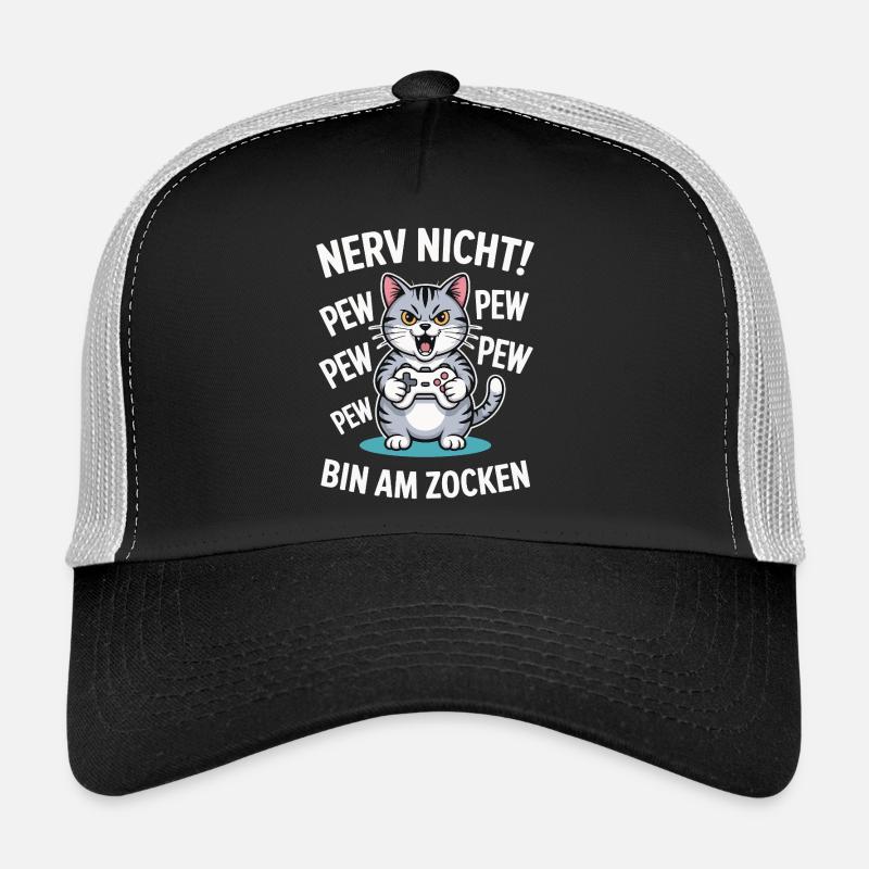 Courage Not I Gaming Cat Design Casquette trucker 