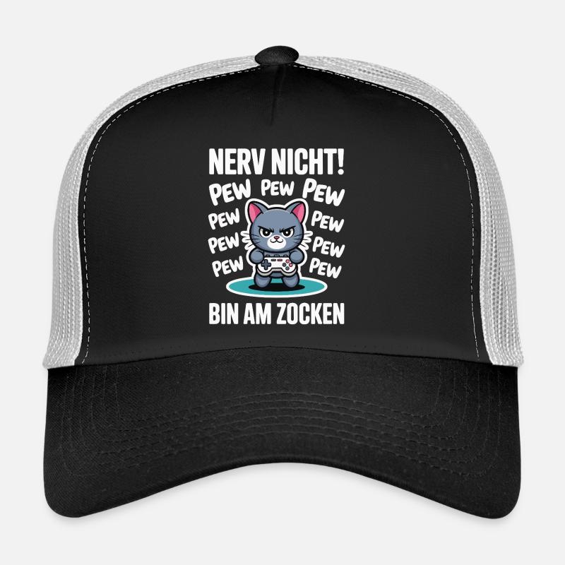 Courage Not I Gaming Cat Design Casquette trucker 