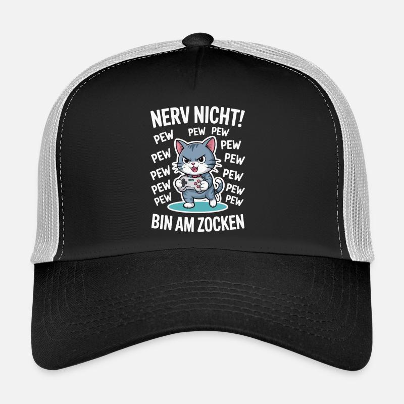 Courage Not I Gaming Cat Design Casquette trucker 