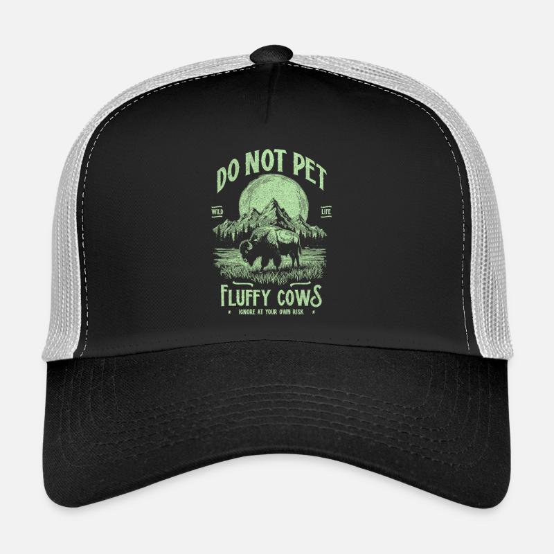 Les bisons vintage ne caressent pas les vaches duveteuses Bizons drôles Casquette trucker 