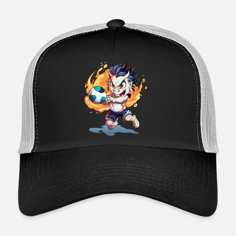 Flammen-Drache Fußballkick Trucker Cap