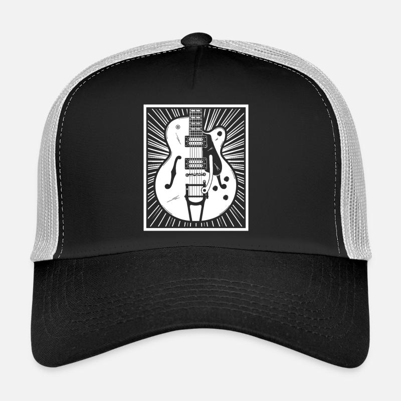 Retro-Gitarren-Silhouette Trucker Cap