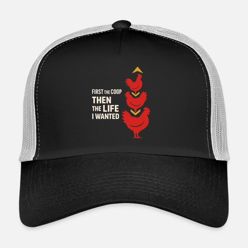 Poulets dans le jardin Style de vie poulet Casquette trucker 