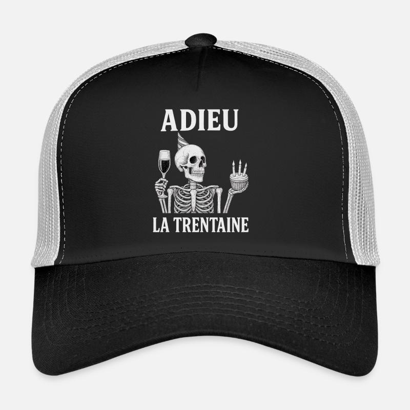 Goodbye Thirty Skeleton Birthday Trucker Cap