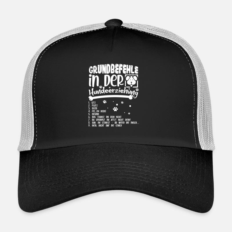 Basic Commands of Dog Training Dog Motif Trucker Cap