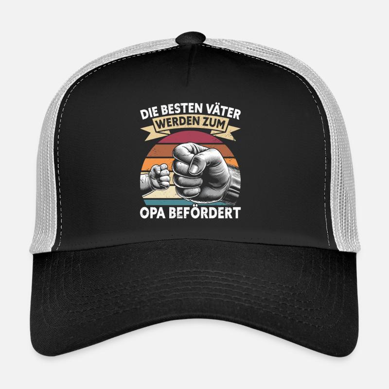 Die Besten Väter Werden Zum Opa Befördert - Trucker Cap - Schwarz/Steingrau