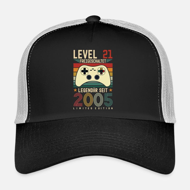 Level 21 Unlocked 21st Birthday 21 years Trucker Cap