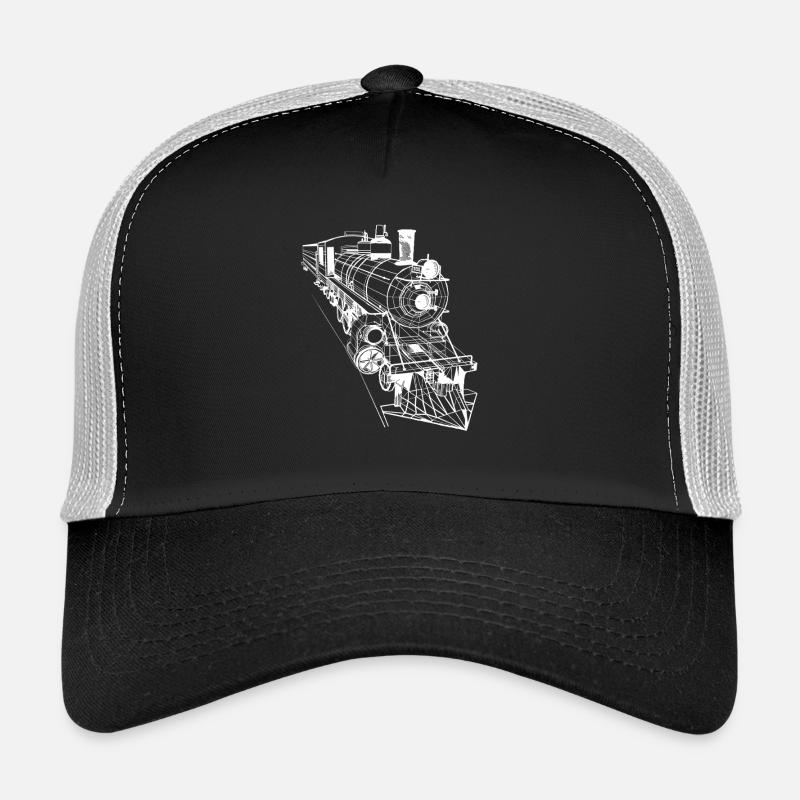 Locomotive Line Art Trucker Cap