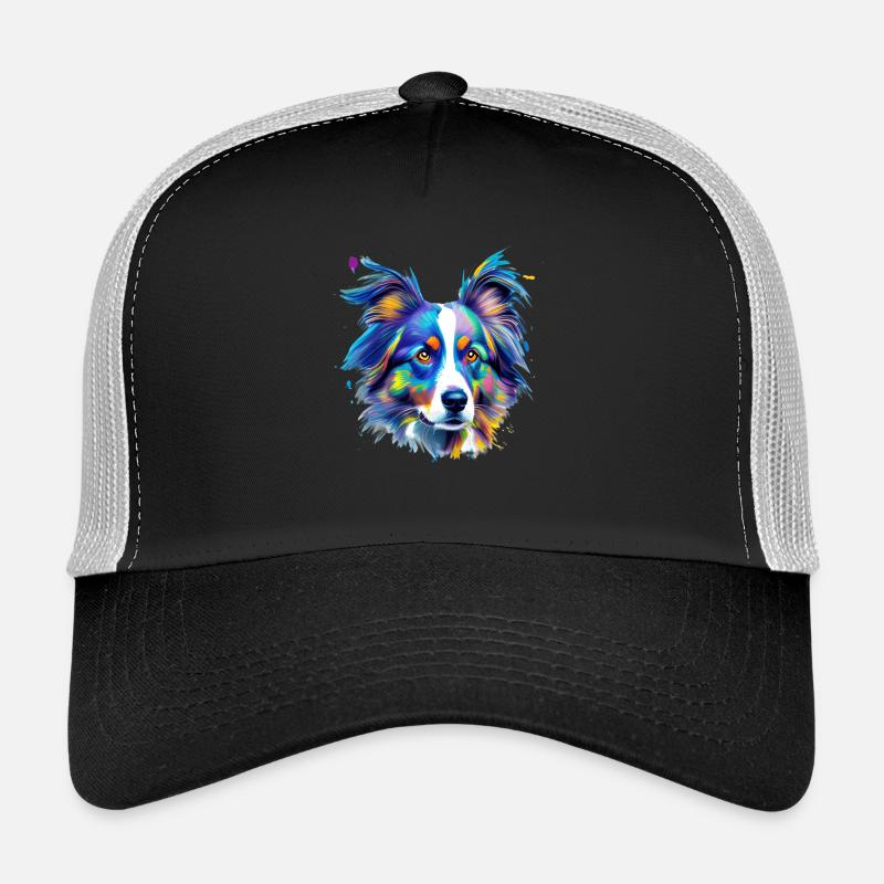 Australian Shepherd Aussie Hund Farbenfrohe Kunst Trucker Cap