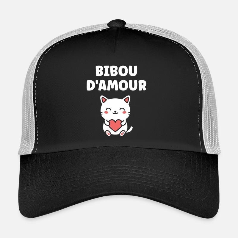 Bibou d'amour Chat Coeur Casquette trucker 
