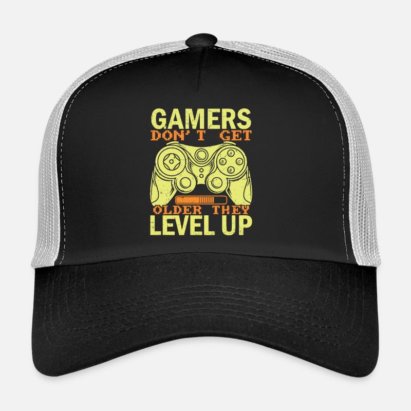 gamers don't get older they level up - Trucker Cap - black/stone grey