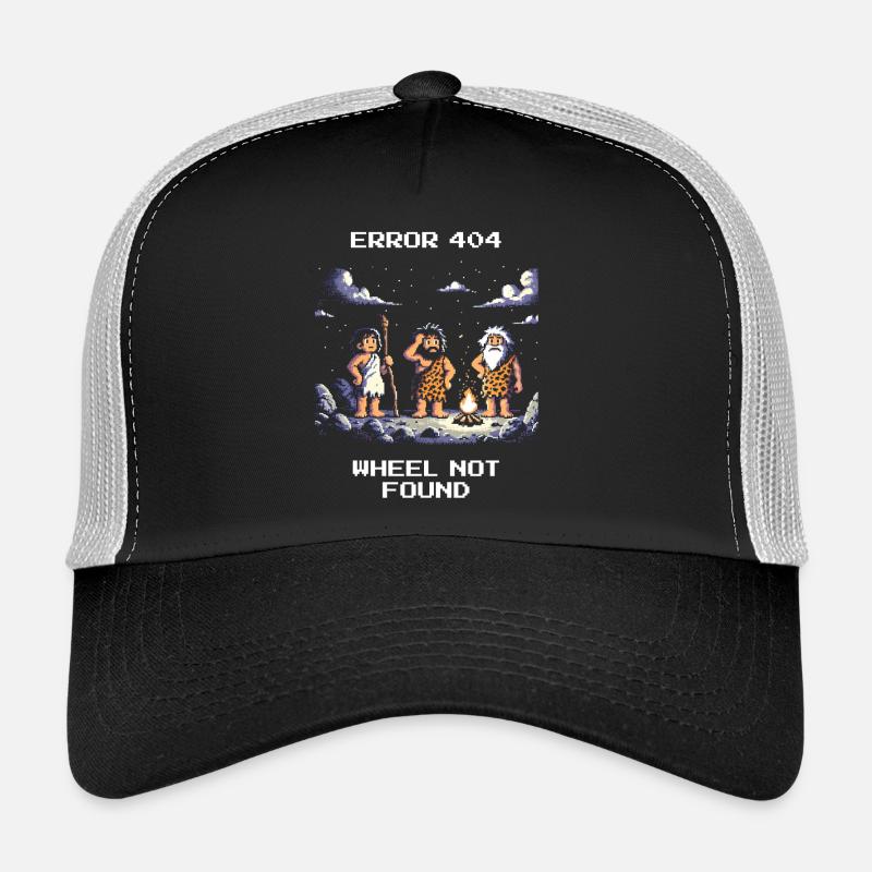 Fehler 404: Rad fehlt | Steinzeit Humor - Trucker Cap - Schwarz/Steingrau