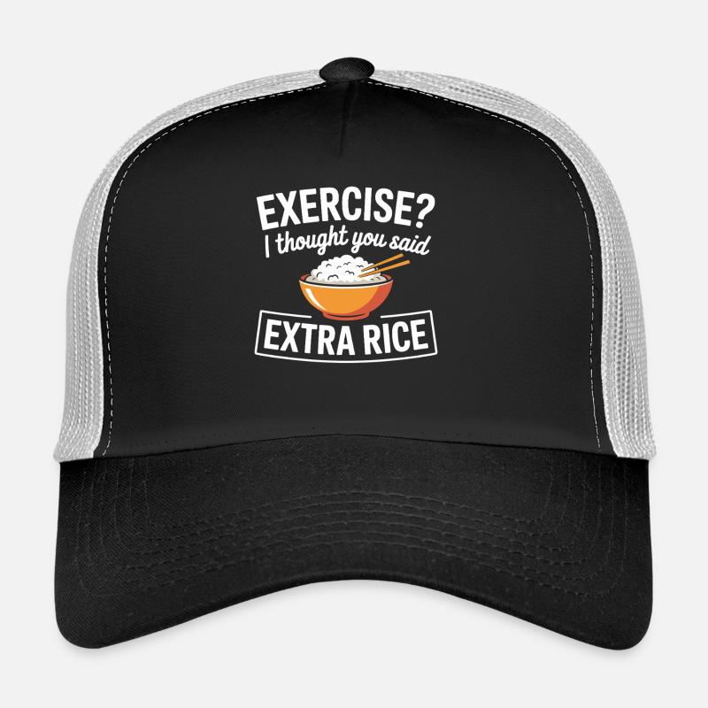 Humor Bowl: Extra Rice Saying - Trucker Cap - black/stone grey