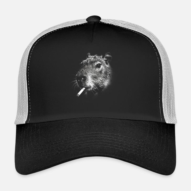 Rauchen, Zigarette, Capybara raucht eine Zigarette Trucker Cap