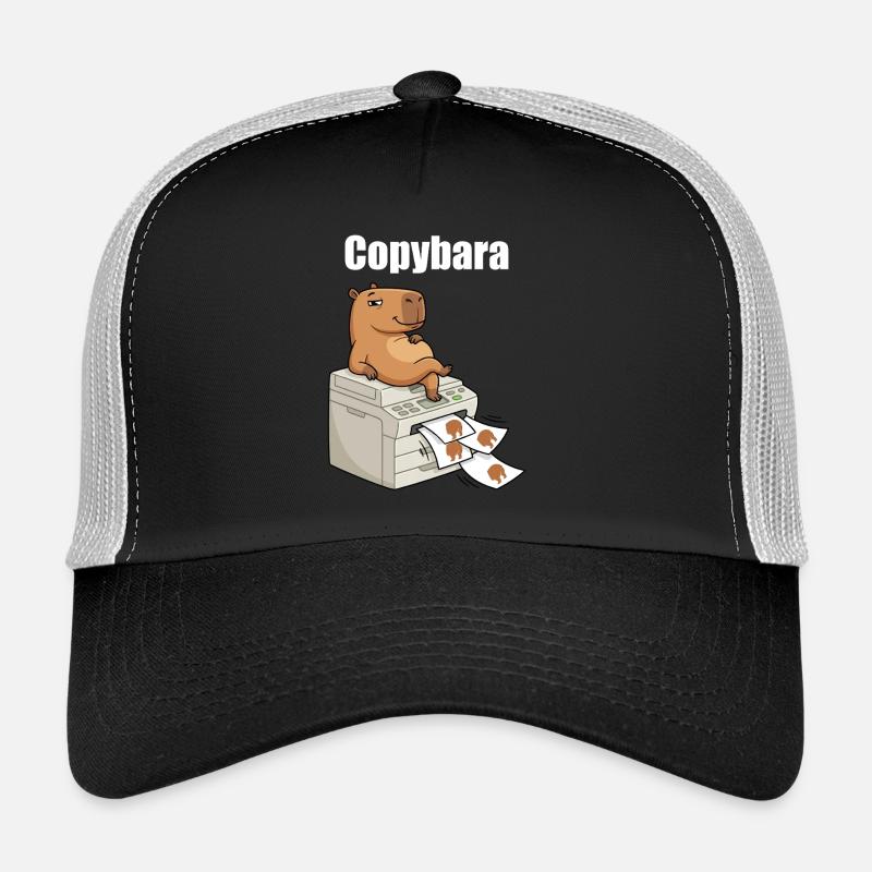 Copybara Capybara auf Kopierer Büro Humor Trucker Cap