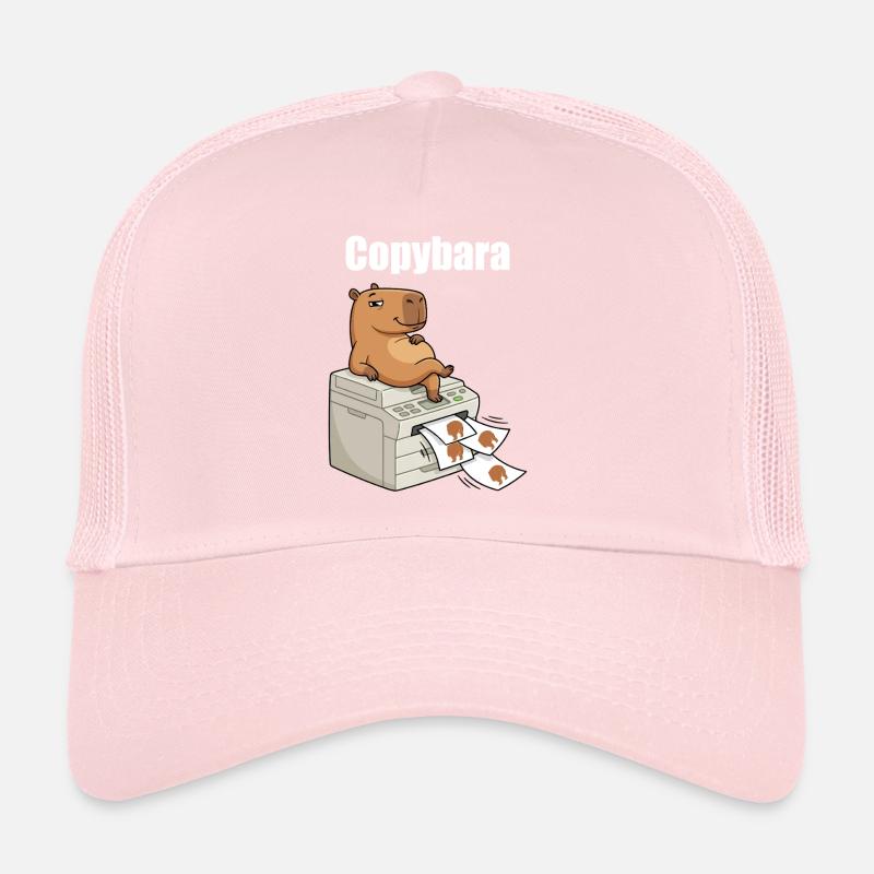 Copybara Capybara on Copier Office Humor Trucker Cap