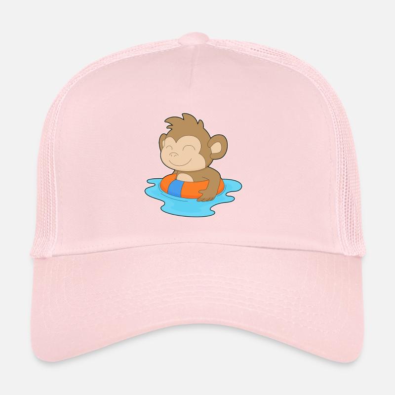 Affe Schwimmen Schwimmring Sommer Trucker Cap