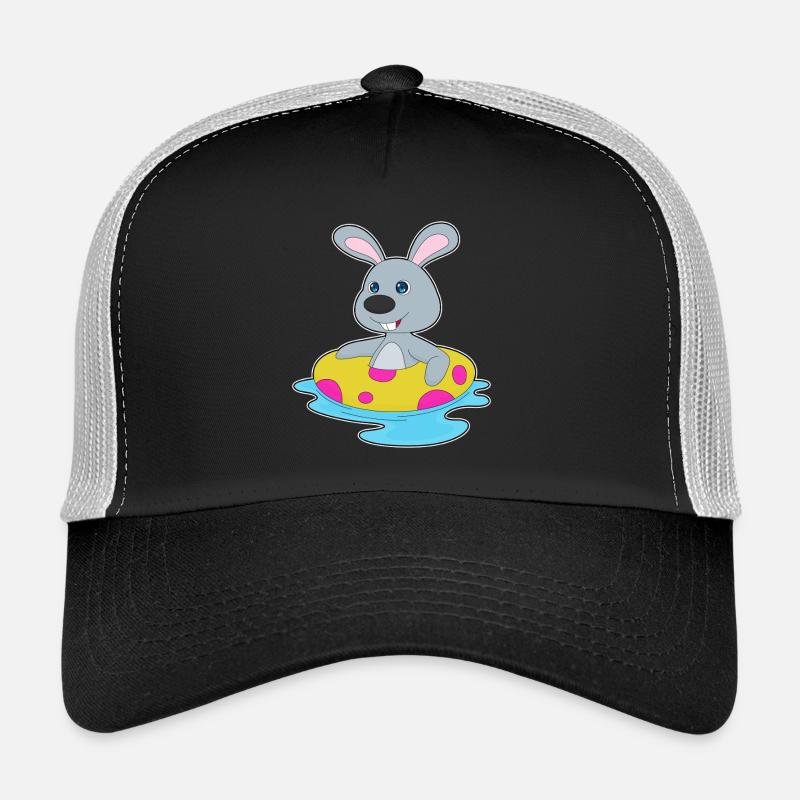 Hase Schwimmen Schwimmring Sommer - Trucker Cap - Schwarz/Steingrau