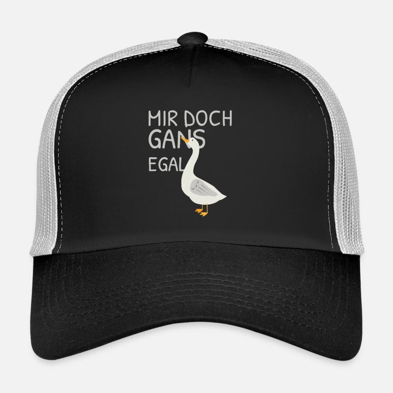 Mir doch gans egal – Wortspiel mit Gans - Trucker Cap - Schwarz/Steingrau