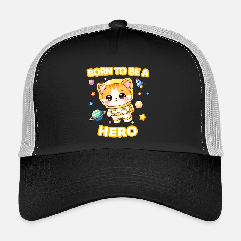 Born to Be a Hero Kitten Astronaut - Neutral 2 Trucker Cap