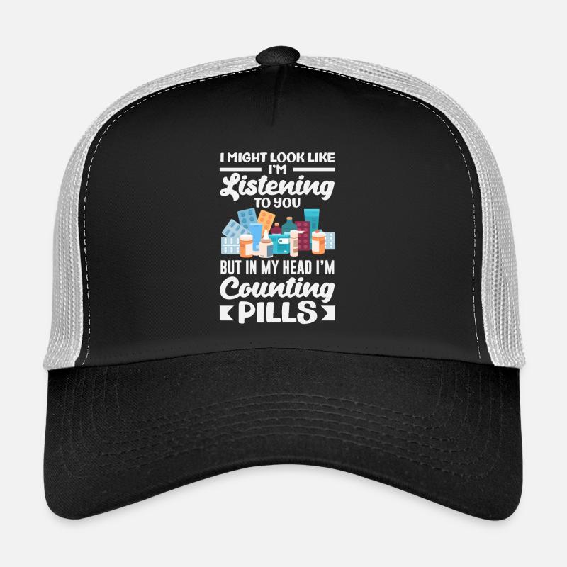 On dirait que j’écoute, les pilules comptent Casquette trucker 
