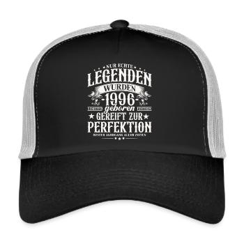 1996 Jahrgang geboren Legenden Geburtstag Geschenk - Trucker Cap - Schwarz/Steingrau - Vorne