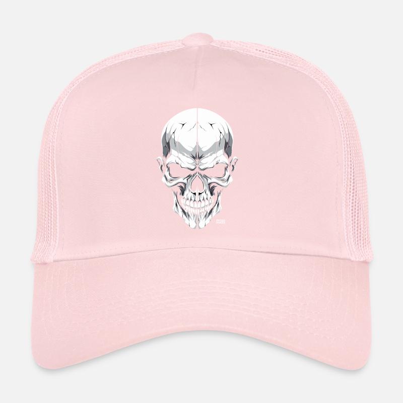 Crâne blanc monochrome Casquette trucker 