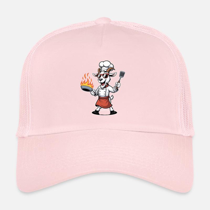 Goats Chef Cartoon Grill Master BBQ Kitchen Casquette trucker 