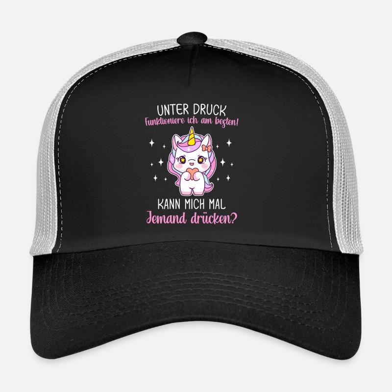 Under pressure I function best Unicorn - Trucker Cap - black/stone grey