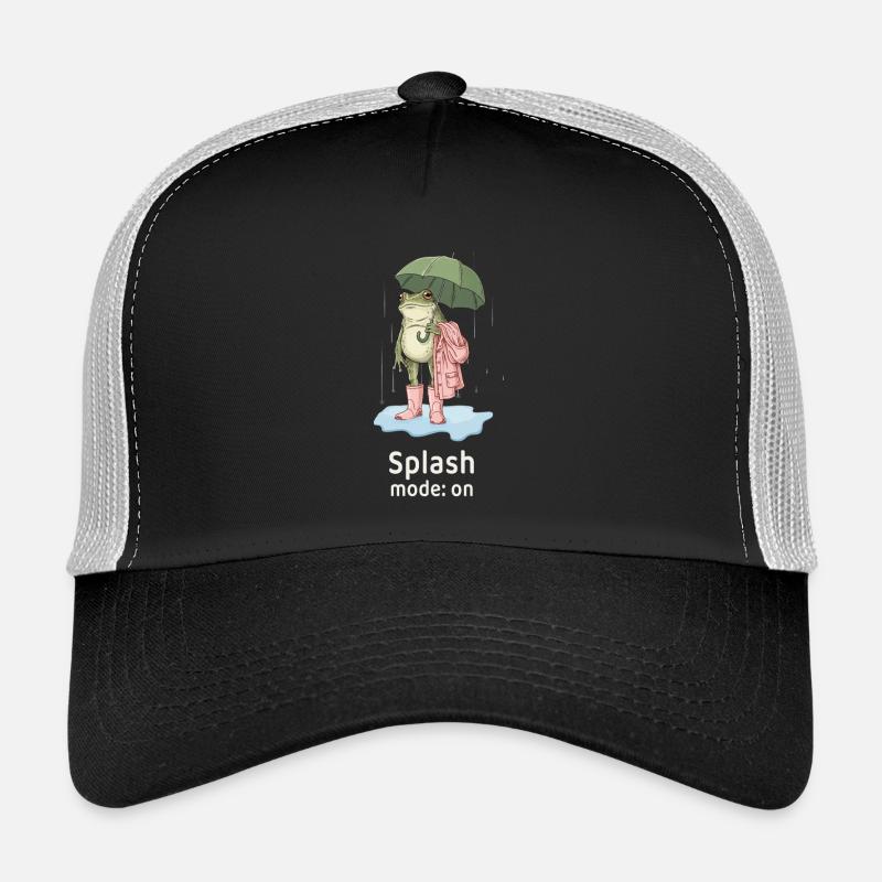 Funny Frog in Rain - Splash mode on Trucker Cap