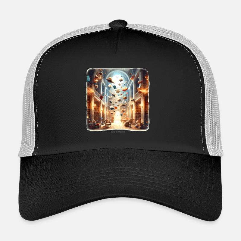 Library Magic: Flying Books Trucker Cap