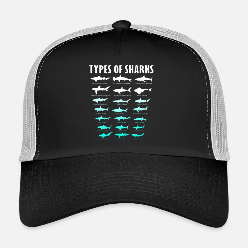 Types de requins Conception des requins d’océan | Chemise de requin Casquette trucker 