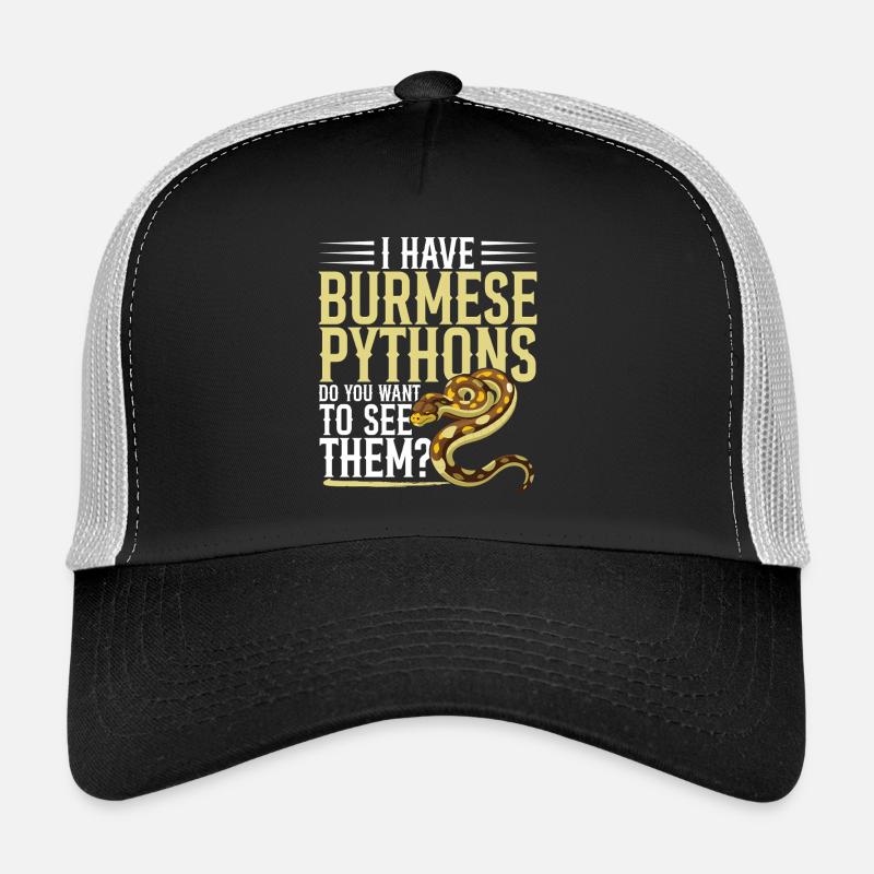 Burmesische Python HDE Schlangen-Stofftier-Reptil Trucker Cap