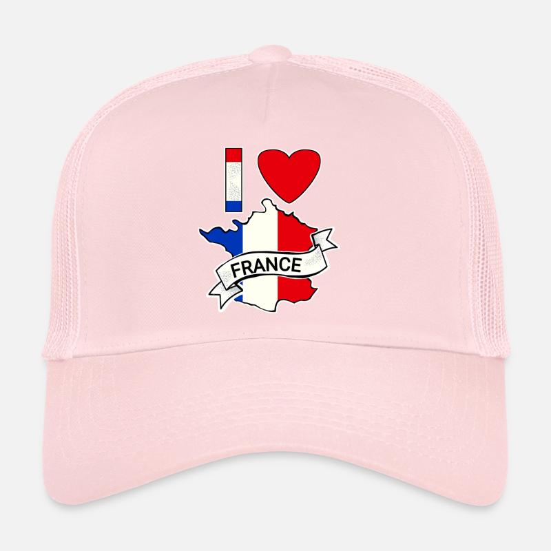 France - Flag - Map Trucker Cap