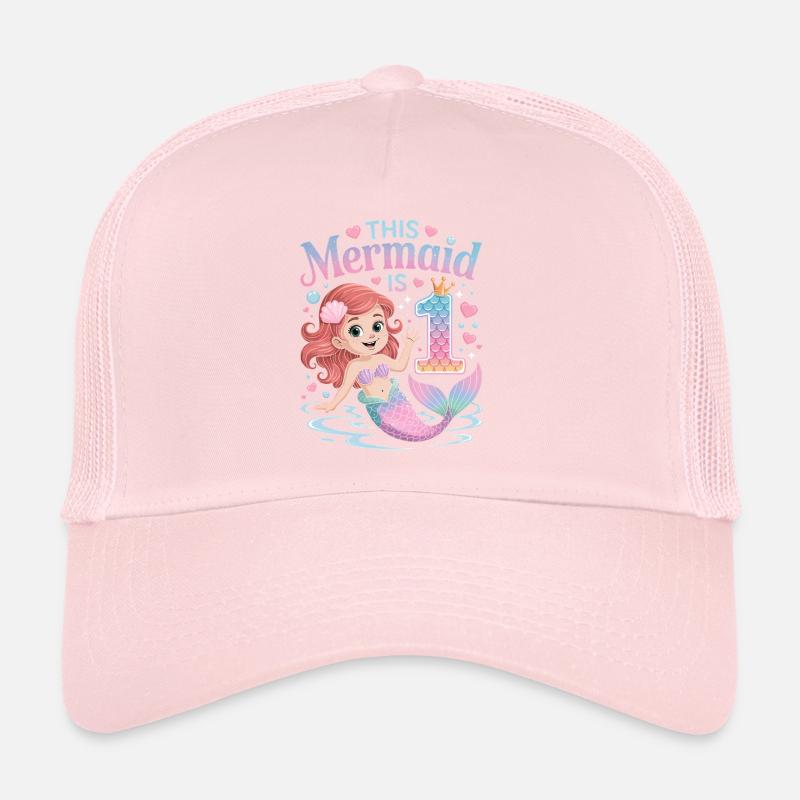 Mermaid 1st Birthday 1 Year Trucker Cap