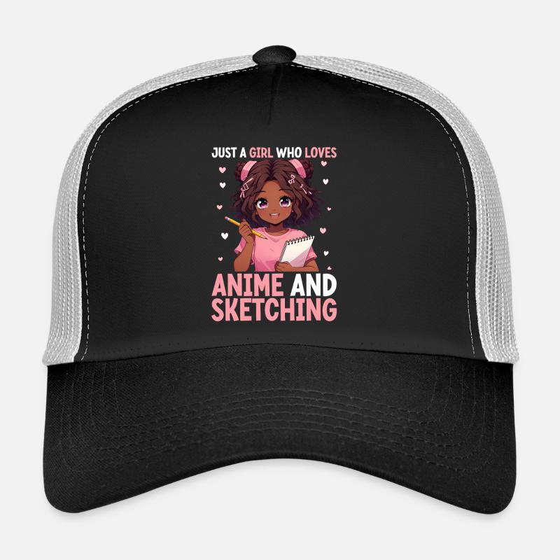 Nur Ein Mädchen, Das Anime Liebt Und Afro Zeichnet Trucker Cap