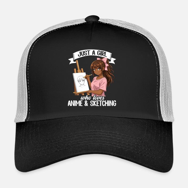 Nur Ein Mädchen, Das Anime Liebt Und Afro Zeichnet Trucker Cap