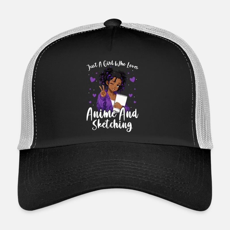 Nur Ein Mädchen, Das Anime Liebt Und Afro Zeichnet Trucker Cap