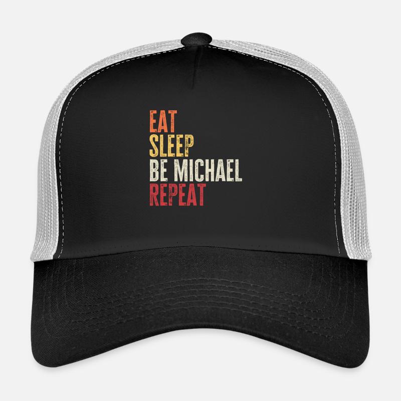 Mange, dors Be Michael Répète le nom rétro Casquette trucker 
