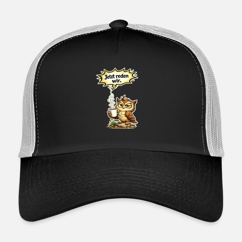 Eule lustiger Spruch Kaffee Geschenk Trucker Cap