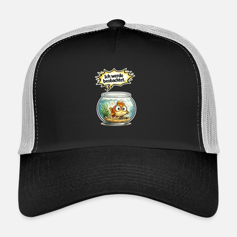 Fisch Humor Geschenk - Trucker Cap - Schwarz/Steingrau