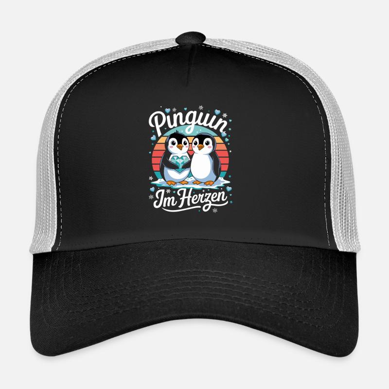 Pingouin dans le cœur doux de pingouin amour pour le pingouin Casquette trucker 