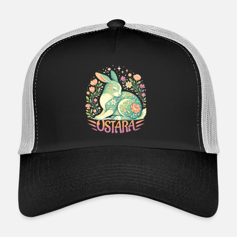 Bénédictions d’Ostara Joyeuses Pâques Lapin Ostara Casquette trucker 