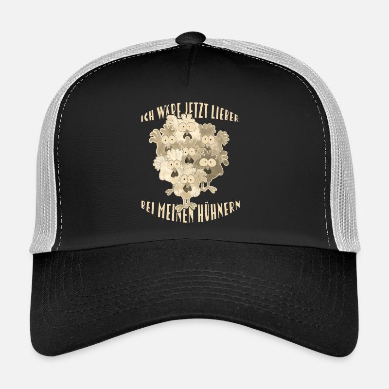 Fans de poulet - Coq - Coq - Poulet fleur - Bio Casquette trucker 